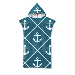 Blue Hooded Surf Poncho