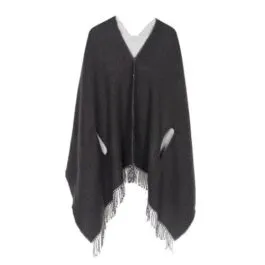 Women’s Solid Cashmere Reversible Poncho