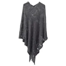 Women’s Lace Poncho with Fringe