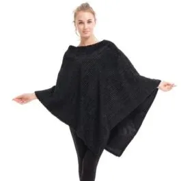Women’s Plaid Fleece Poncho