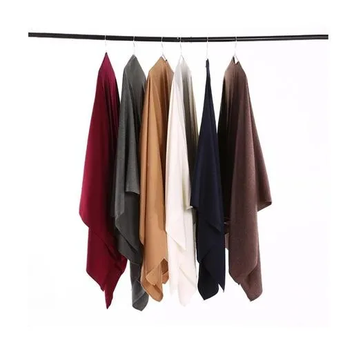 Women's Plain Cashmere Poncho