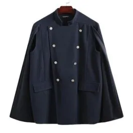 Chic Men’s Poncho with Buttons