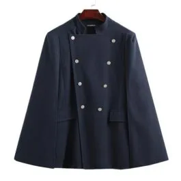 Chic Men’s Poncho with Buttons