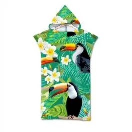 Tropical Flowers Surf Poncho