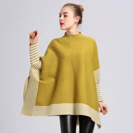 Women’s Cashmere Striped Poncho