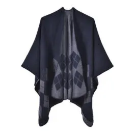 Women’s Checked Cotton Poncho