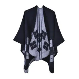 Women’s Checked Cotton Poncho