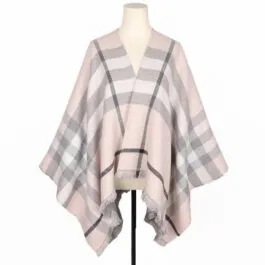 Women’s Checked Cashmere Poncho
