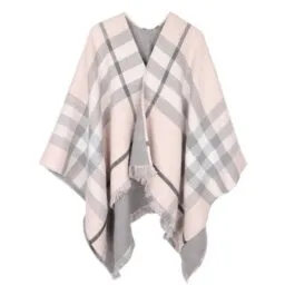 Women’s Checked Cashmere Poncho