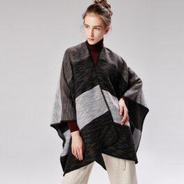 Striped Poncho Cape