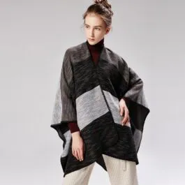Striped Poncho Cape