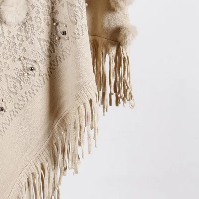 Poncho with Pompom