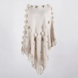 Poncho with Pompom