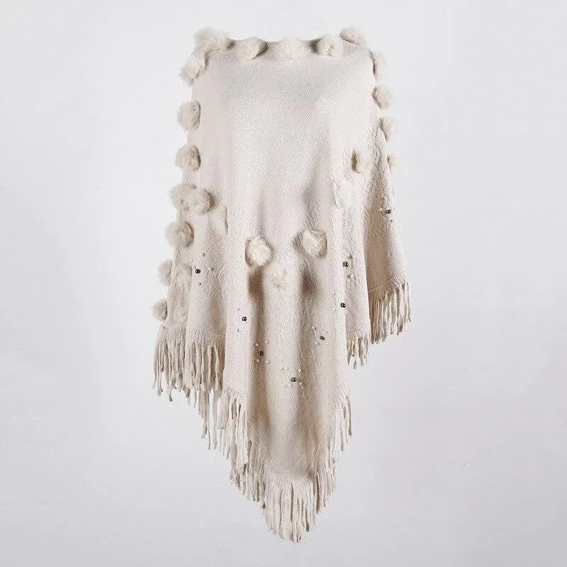 Poncho with Pompom