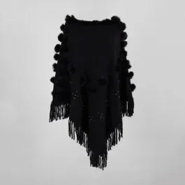 Poncho with Pompom