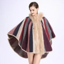 Women’s Poncho with Fur Hood