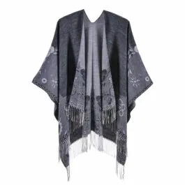 Women’s Poncho Flower Fringes