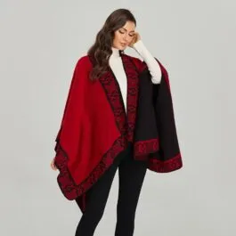 Women’s Winter Red Poncho
