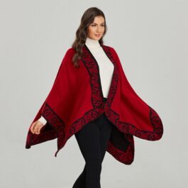 Women’s Winter Red Poncho