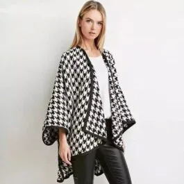 Black and White Women’s Poncho
