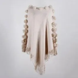 Women’s Pompom Poncho