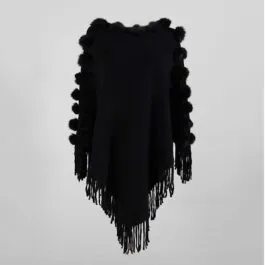 Women’s Pompom Poncho