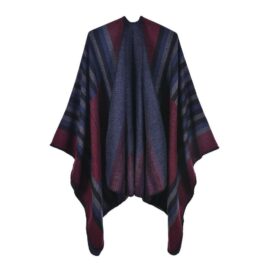 Diagonal Striped Poncho