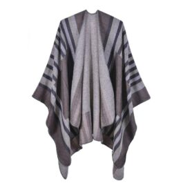 Diagonal Striped Poncho