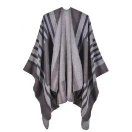Diagonal Striped Poncho