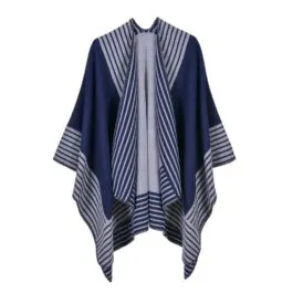 Striped Winter Poncho