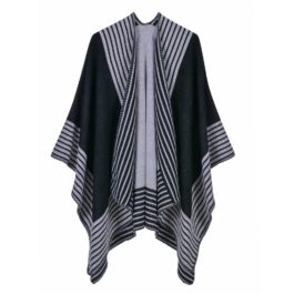 Striped Winter Poncho