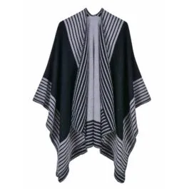 Striped Winter Poncho