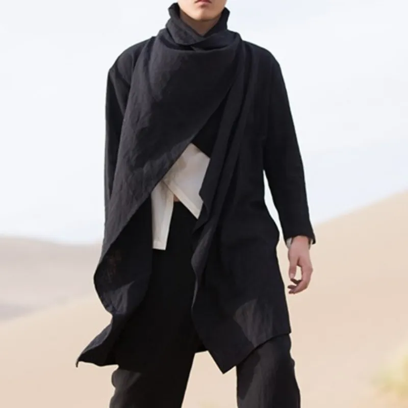 Men's Summer Black Poncho