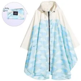 Beige & Blue Rain Poncho