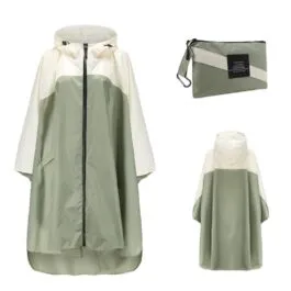 Khaki & Beige Rain Poncho