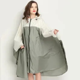 Khaki & Beige Rain Poncho