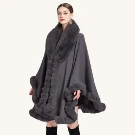 Women’s Gray Fur Cape