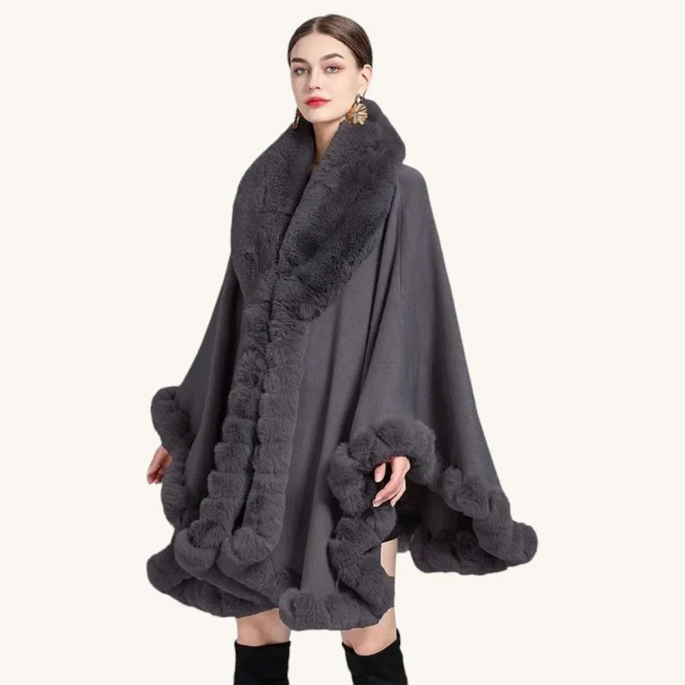 Women's Gray Fur Cape