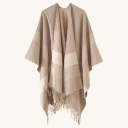 Chocolate Beige Poncho Cape