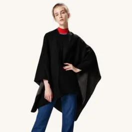 Women’s Black Poncho Cape