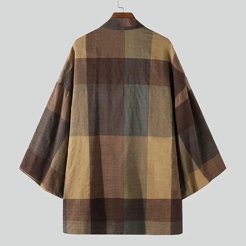 Men's Long Poncho Brown