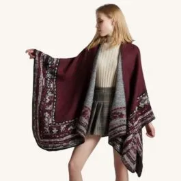 Cape Poncho Burgundy