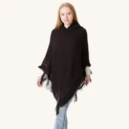 Fringed Hooded Poncho