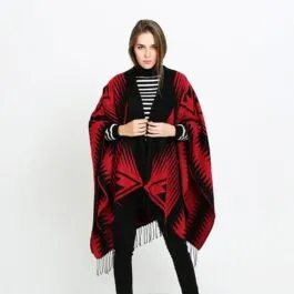 Red and Black Women’s Poncho