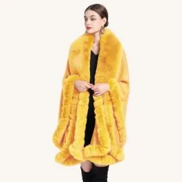 Yellow Fur Poncho