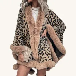 Leopard Fur Poncho