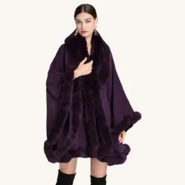 Purple Fur Poncho