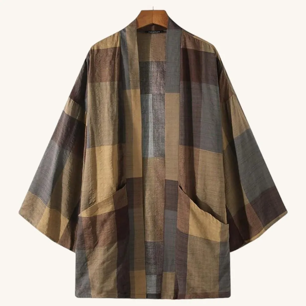 Men's Long Poncho Brown