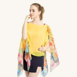 Yellow Floral Summer Poncho
