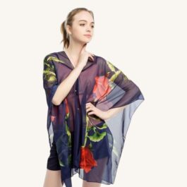 Black Summer Poncho for Women